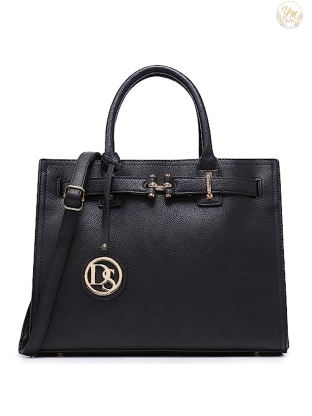 Women's Structured Vegan Leather Satchel Work Handbag Tote Shoulder Purse